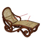 Chaise longue - assise et dossier à recoller - meuble de collection Trianon 1/12