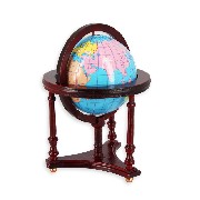 Globe terrestre sur meuble acajou