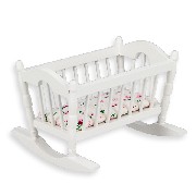 Berceau blanc meuble miniature 1/12