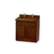 Element cuisine evier noyer meuble miniature 1/12