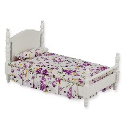 Lit simple blanc meuble miniature 1/12