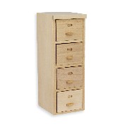 Meuble fichiers 4 tiroirs non verni