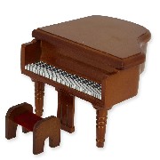 Piano à queue avec tabouret merisier