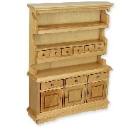 Vaisselier av tiroirs,chene clair meuble miniature 1/12