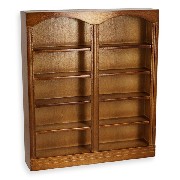 Bibliotheque double noyer meuble miniature 1/12