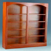 Bibliotheque double merisier meuble miniature 1/12