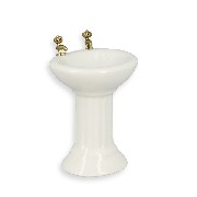 Lavabo ivoire en porcelaine meuble miniature 1/12