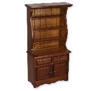 Vaisselier noyer meuble miniature 1/12