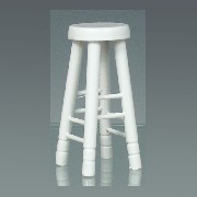 Tabouret haut blanc meuble miniature 1/12