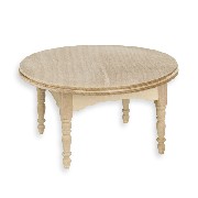 Table ronde non vernie meuble miniature 1/12