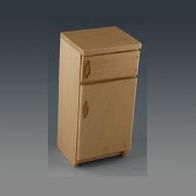 Element cuisine frigo chene clair meuble miniature 1/12
