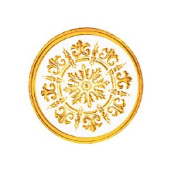 Rosace plafond 3D doree-blanc