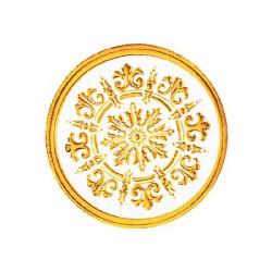 Rosace plafond 3D doree-blanc, Mur