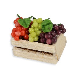 Caisse avec grappes de raisin