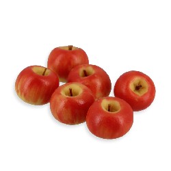 Fruits 6 pommes jaunes et rouges, Miniatures