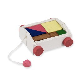 Charriot de jouets avec cubes