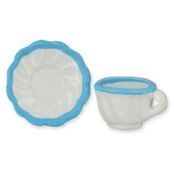 Tasse et sous-tasse bleue