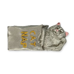Miniature étain: chat sac