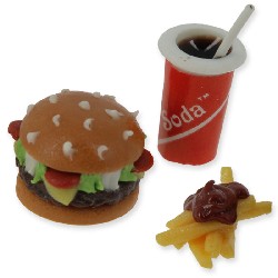 Hamburger frites and soda, Miniatures
