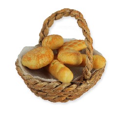 pains dans panier miniature 1:12e, Miniatures