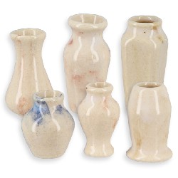 Vase blanc marbré (divers modèles) miniature 1/12