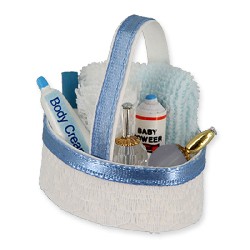 Nécessaire de bébé bleu pour le bain