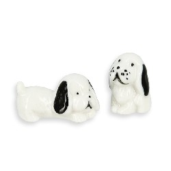 Chien porcelaine noir et blanc (divers modèles) miniature 1/12