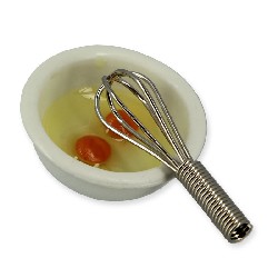 Saladier avec oeufs et fouet, Miniatures