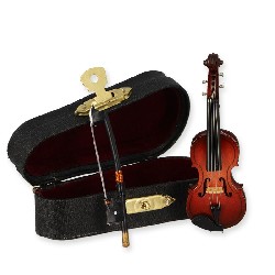 Violon avec archet et coffret noir miniature 1/12