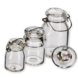 3 bocaux verre assortis, Miniatures