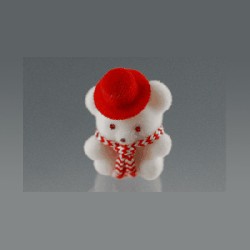 Ours blanc av.chapeau rouge