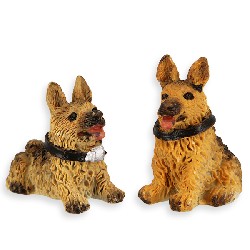 Berger allemand résine (1 pc diverses poses) miniature 1/12