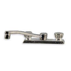 Robinetterie cuisine chromee pour maisons de poupées 1/12