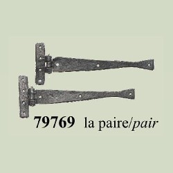 Paire de ferrures en fer forge pour maisons de poupées 1/12