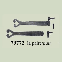 Paire de ferrures en fer forge pour maisons de poupées 1/12