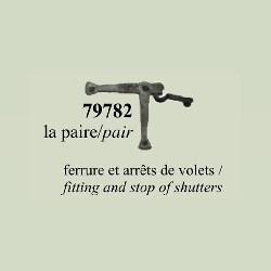 Paire de ferrures pour volets fer forge pour maisons de poupées 1/12