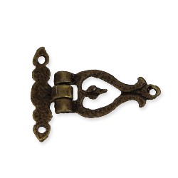 2 Charnières tète de flèche, antique, Elément de construction pour maison de poupées