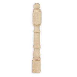 2 Poteaux départ balustrade chantournés pour maisons de poupées 1/12