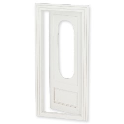Porte fenêtre ovale blanche pour maisons de poupées 1/12