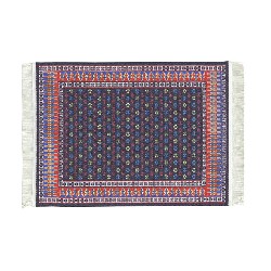 Tapis tissé moderne bleu