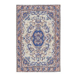 Tapis tissé Persan crême/bleu
