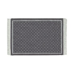 Tapis tissé gris pois clairs réversible