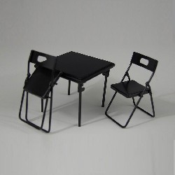 Table et 4 chaises pliantes metal noir