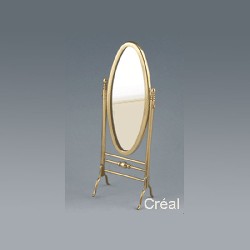 Miroir oval pivotant laiton dore veilli