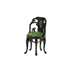 Chaise noire ronde motif chinois