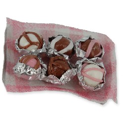 Plateau de chocolats boules rose+blanc