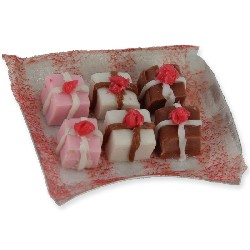 Plateau de chocolats paquets, fraises, Miniatures