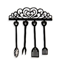 Set 4 ustensiles cuisine support coeur, Miniatures