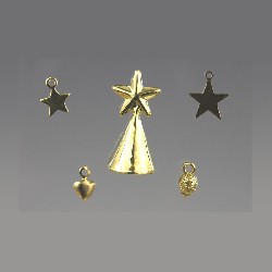 Set décorations Noël en laiton 13 pcs, Miniatures