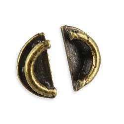 Paire de poignees tiroir demi rond ant. pour maisons de poupées 1/12